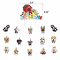 Set decorativo per torta di compleanno cane con 16 pezzi di diverse razze e impronte - Cake Topper Impronta