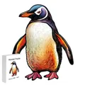 Irregular wooden penguin animal puzzle in size small with colorful artistic patterns - F08 Penguin - Size S