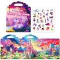 Reusable purple jelly sticker book with fairy tale town theme and folding scenery - Fairy Tale Town