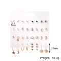Set aus 16 Paar minimalistischen goldenen geometrischen Ohrsteckern auf Karte - Goldenes Multi-Stil Geometrisches Ohrring-Set(E0871-1)
