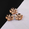 Three rose gold metal flower jewelry accessories for DIY bridal brooches and crafts - Gold Five-Petal Base