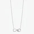 Halskette aus 925 Sterling Silber mit Unendlichkeitssymbol und funkelndem Herzanhänger - 925er Silber / Silber