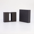 Minimalist black PE film suspension jewelry box with sliding sleeve design for rings - Black Floating Box + Double Drawer Box; 110*110*20mm