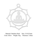 Silberner Lotus-Anhänger aus Edelstahl mit Yoga-Pose und präzisen Maßen für Schmuck - Silber Zen Figur (5er Pack)