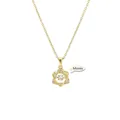 Elegante gouden hexagram ketting met een dansende centrale steen en pavé zetting - O ketting / Goud
