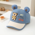 Nahaufnahme der Baby-Baseballkappe mit 3D-Bärenohren und My Little Bear-Aufnäher - 52cm (3-6 Jahre) / Blau