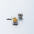 Titanium steel star stud earring with yellow opal stone and screw back design - Yellow Star (A083-6#OP28) / Single Piece