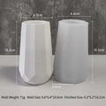 Moule en silicone géométrique pour vase DIY avec produit fini blanc hauteur 10,5 cm - Moule de Vase J-301c