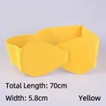 Elastic waist belt in bright yellow with teardrop faux leather buckle, 70cm x 5.8cm - 70cm / Yellow