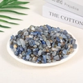 Polished blue agate and chalcedony tumbled stones presented in a white decorative dish - Blue Agate (7-9mm) 100g