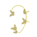 Goldener Schmetterling-Ohrclip mit funkelnden Strasssteinen ohne Ohrloch - Stil C Gold Linke Seite (M-437)