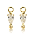 S925 silver earrings with pear-shaped cubic zirconia in a classic golden finish - Model A [18K Gold Plated]