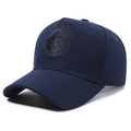 Gorra de béisbol azul marino para cabezas grandes con parche bordado de águila - Ajustable / Azul marino