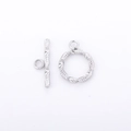 Silver stainless steel OT toggle clasp set for DIY jewelry making and necklaces - DY716-Braided Texture / Silver