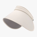 Creamy white open top sun hat with a wide curved brim for full UV protection - Adjustable / Beige