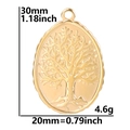 Detalle del colgante árbol ovalado dorado con medidas de 30mm de alto y 20mm de ancho - Dorado
