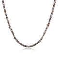 Macro detail of a 5mm leopard print stainless steel snake chain necklace with sleek texture - Steel Color 5mm Leopard Necklace
