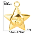 Dettaglio dimensioni e peso del ciondolo stella con sole in acciaio placcato oro - Ciondolo / Oro