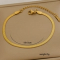 Minimalist 18K gold plated titanium steel snake chain bracelet with adjustable 18+5cm length - Snake Chain (6-3)