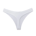 Minimalist white low-rise thong with high elasticity and seamless edge for sports fitness - White