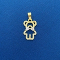 Golden bear-shaped cutout pendant with clear zircon stones and a delicate bow detail - Gold Hollow Inlaid Diamond Bear Style (718)