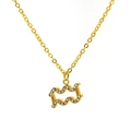 Collier signe Verseau plaqué or 18k avec pendentif serti de cristaux micro-pavés - Style Verseau (SN226-11-45CM)