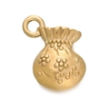 Golden plated stainless steel lucky money bag charm pendant for DIY jewelry making - Gold 563# Money Bag / 13.5*16mm