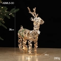 Champagne LED reindeer Christmas ornament with warm lights, size 36x29x14cm - Champagne Iron Reindeer Small