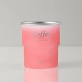 Pink gradient 304 stainless steel coffee mug for outdoor camping with rolled rim edge - Single Cup / Cold Change Pink