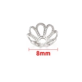 8mm stainless steel silver flower bead caps for jewelry making with petal design - Bead Cap 8mm