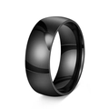 Klassischer 8mm schwarzer gewölbter Ring mit hochglanzpoliertem Finish und minimalistischem Stil - US 6 / Schwarz