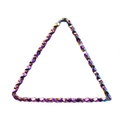 Rainbow plated 304 stainless steel triangular bangle with twisted faceted texture - Pointed Triangle-S1518 / Colorful