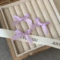 Tres lazos de satén lavanda para accesorios del cabello y decoración de regalos DIY - Morado