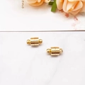Golden cylindrical magnetic jewelry connector clasps for necklaces and bracelets - Short Cylinder Gold 6mm