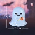 Miniatura di fantasma di Halloween con zucca, dimensioni 2.6cm x 2.4cm resina - Fantasma Luminoso con Bacchetta Magica