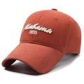 Berretto da baseball vintage in cotone rosso mattone con ricamo Alabama 1895 bianco - Arancione