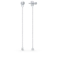 Elegantes pendientes de plata S925 con borlas largas y piedras de circón triangular - Enhebrador de Circonita Redonda