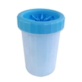 Blue and white portable dog paw cleaner with soft silicone bristles for gentle pet cleaning - Blue