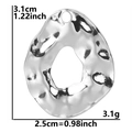 Colgante geométrico irregular de acero inoxidable martillado plateado de 3,1 cm - Color Acero