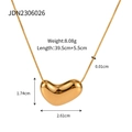 Collana con pendente a cuore in acciaio inossidabile dorato su catena a serpente con misure - Oro (JDN2306026)