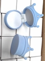 Macro shot of crown-shaped velvet jewelry boxes in light blue with rhinestone detail - 6.5*6.5*4.5cm / Light Blue
