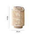 Bamboo woven lantern decoration with rope handle, tiered cylinder style, 40cm height - Artistic Lantern Model L (25x40cm)