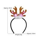 Brown LED glowing reindeer antler headband with white faux fur trim and 23cm height - Christmas LED Headband-08/Brown Felt Antlers