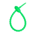 Neon green silicone cable tie and multipurpose organizer with adjustable locking strap - Spring Green