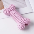 Rosa Hundespielzeug in Knochenform aus Gummi mit Noppen zur Zahnpflege für kleine Hunde - Spike Molar Knochen / 12cm (85g) / Rosa