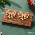 Macro detail of gold bow earrings with cubic zirconia, size 1.95cm by 2.1cm and weight 4.2g - Gold Bowknot Stud Earrings