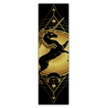 Detailed view of gold unicorn wall art with celestial sun and moon geometric patterns - Style 24 / 40x150cm