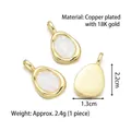 Lot de trois pendentifs goutte d'eau en druzy blanc avec monture en cuivre doré 18 carats - Pendentif D (Blanc)
