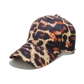 Klassieke honkbalpet met luipaardprint voor dames met een gebogen klep en 6 panelen - M (56-58cm) / Klassieke bruine luipaardprint