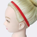 Elastic candy-colored red yoga sports headband shown on a model head profile - Red